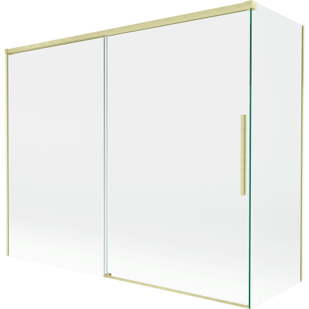 Mexen Rox paroi de baignoire 2 volets coulissants 190 + 90 x 150 cm, transparent, or brossé - 8C9-190-090-55-00
