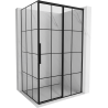 Mexen Rox cabine de douche coulissante droite 140 x 75 cm, grille noire, noir - 8C2-140-075-70-77-P