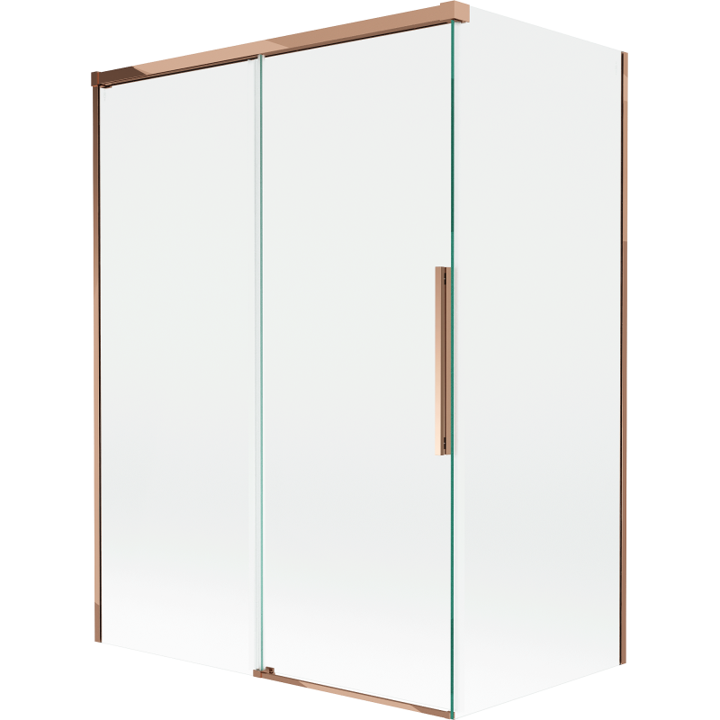 Mexen Rox paroi de baignoire à 2 vantaux coulissante 120 + 70 x 150 cm, transparent, or rose - 8C9-120-070-60-00
