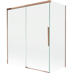 Mexen Rox paravent de baignoire coulissant à 2 volets 140 + 70 x 150 cm, transparent, or rose - 8C9-140-070-60-00