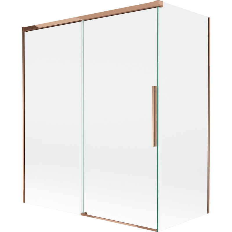 Mexen Rox paravent de baignoire coulissant à 2 volets 140 + 70 x 150 cm, transparent, or rose - 8C9-140-070-60-00