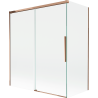 Paroi de bain Mexen Rox 2 volets coulissants 140 + 70 x 150 cm, transparent, or rose - 8C9-140-070-60-00
