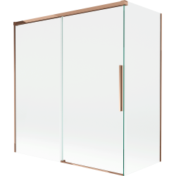 Mexen Rox paroi de douche 2 volets coulissants 150 + 70 x 150 cm, transparent, or rose - 8C9-150-070-60-00