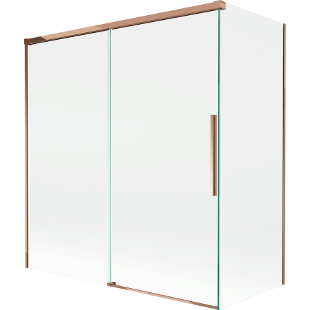 Mexen Rox paroi de douche 2 volets coulissants 150 + 70 x 150 cm, transparent, or rose - 8C9-150-070-60-00