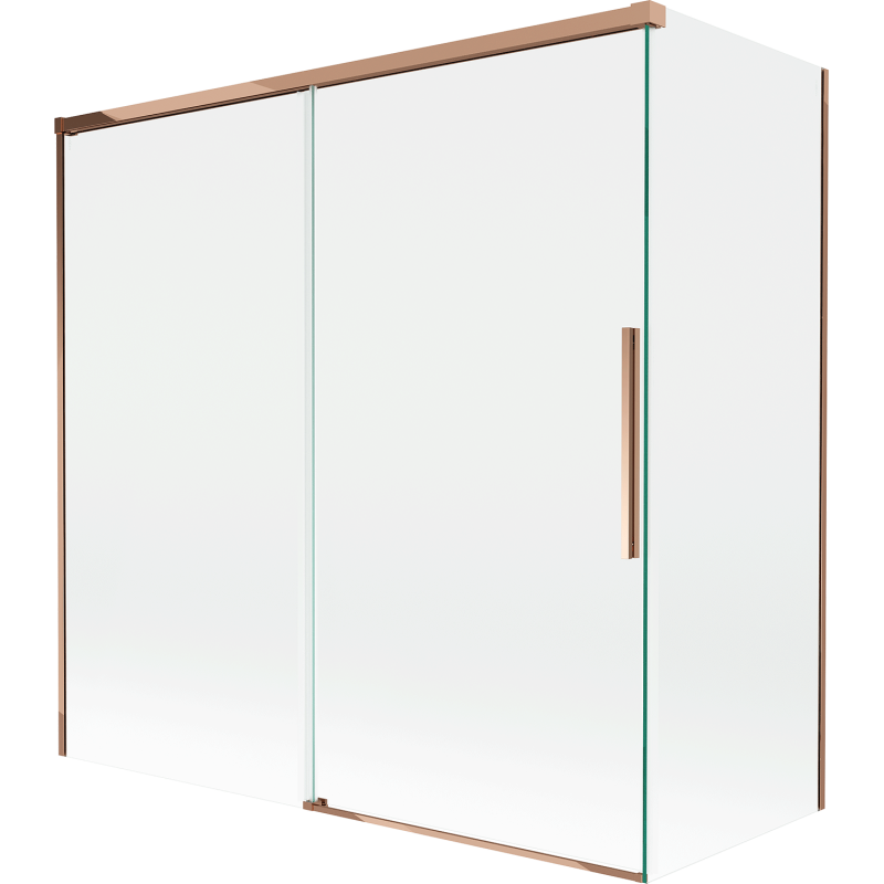 Mexen Rox paroi de douche 2 panneaux coulissants 160 + 75 x 150 cm, transparent, or rose - 8C9-160-075-60-00