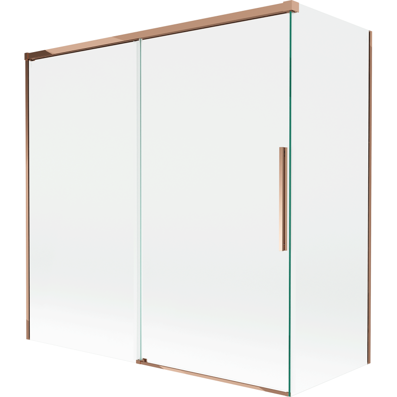 Mexen Rox paravent de baignoire coulissant à 2 panneaux 160 + 80 x 150 cm, transparent, or rose - 8C9-160-080-60-00