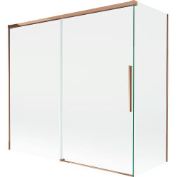 Mexen Rox paroi de douche à 2 battants coulissants 170 + 80 x 150 cm, transparent, or rose - 8C9-170-080-60-00