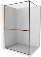 Mexen Kioto+ paroi de douche avec étagère Walk-in 70 x 200 cm, motif noir, or rose - 800-070-121-60-70