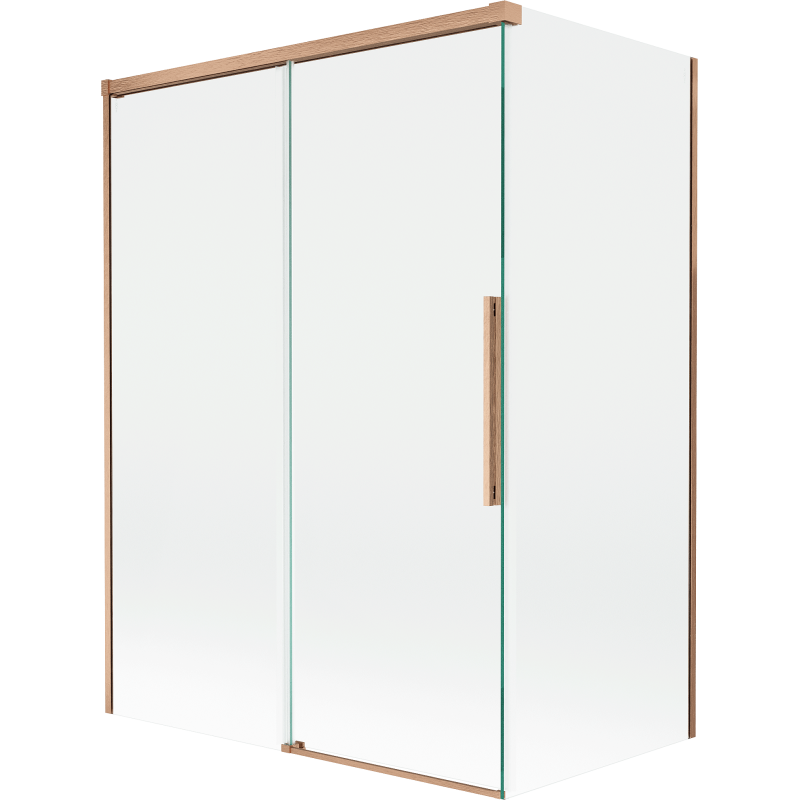 Mexen Rox paroi de douche 2 volets coulissants 120 + 70 x 150 cm, transparent, cuivre brossé - 8C9-120-070-65-00