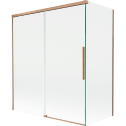 Mexen Rox paroi de baignoire à 2 volets coulissants 140 + 70 x 150 cm, transparent, cuivre brossé - 8C9-140-070-65-00