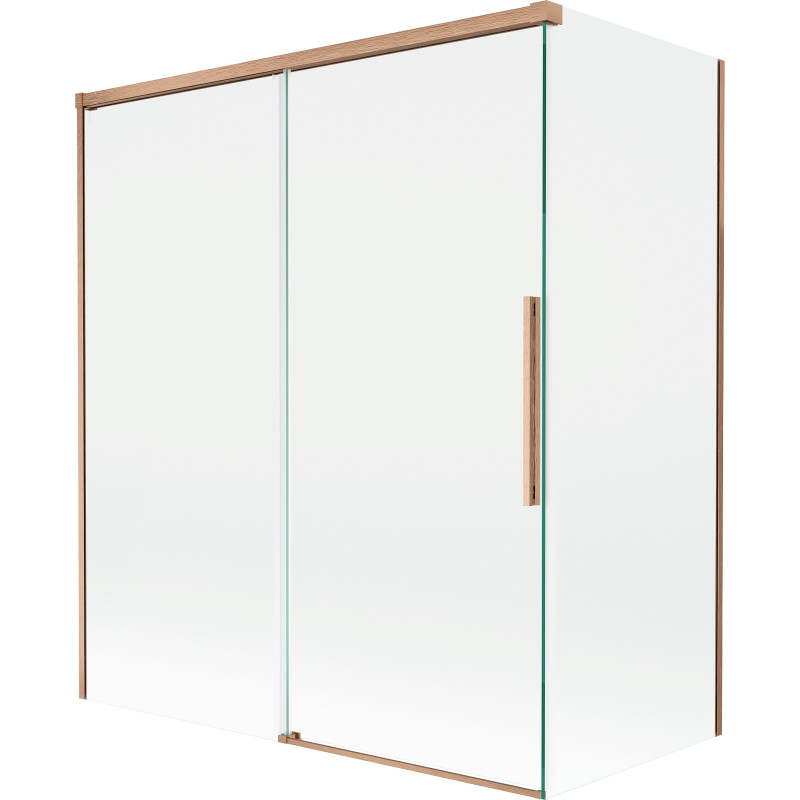 Mexen Rox paroi de baignoire à 2 volets coulissants 140 + 70 x 150 cm, transparent, cuivre brossé - 8C9-140-070-65-00