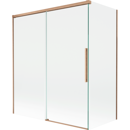 Paroi de douche Mexen Rox 2 volets coulissants 140 + 70 x 150 cm, transparent, cuivre brossé - 8C9-140-070-65-00