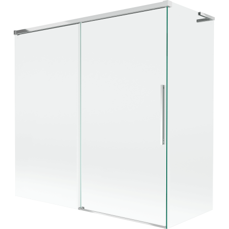 Mexen Rox L pare-douche de baignoire à 2 volets coulissants 160 + 80 x 150 cm, transparent, chrome - 8C9L-160-080-01-00