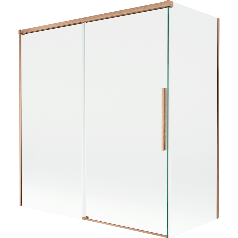 Mexen Rox paroi de baignoire à 2 volets coulissants 150 + 70 x 150 cm, transparent, cuivre brossé - 8C9-150-070-65-00