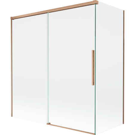 Paroi de baignoire coulissante à 2 volets Mexen Rox 150 + 70 x 150 cm, transparent, cuivre brossé - 8C9-150-070-65-00