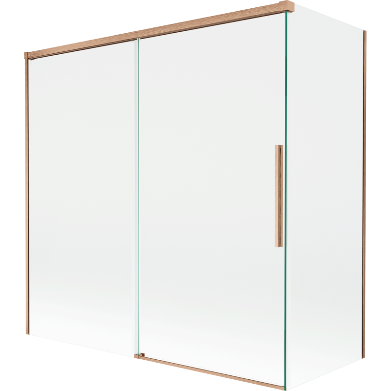 Mexen Rox paroi de baignoire à 2 panneaux coulissants 160 + 70 x 150 cm, transparent, cuivre brossé - 8C9-160-070-65-00