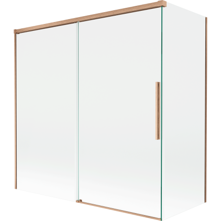 Mexen Rox paroi de douche 2 volets coulissants 160 + 70 x 150 cm, transparent, cuivre brossé - 8C9-160-070-65-00