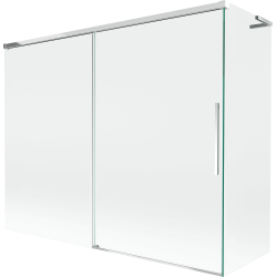 Mexen Rox L paroi de baignoire à 2 volets coulissants 190 + 80 x 150 cm, transparent, chrome - 8C9L-190-080-01-00