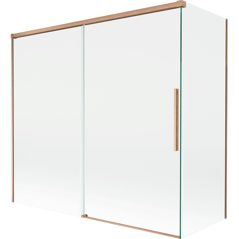 Mexen Rox paroi de douche à 2 panneaux coulissants 170 + 70 x 150 cm, transparent, cuivre brossé - 8C9-170-070-65-00