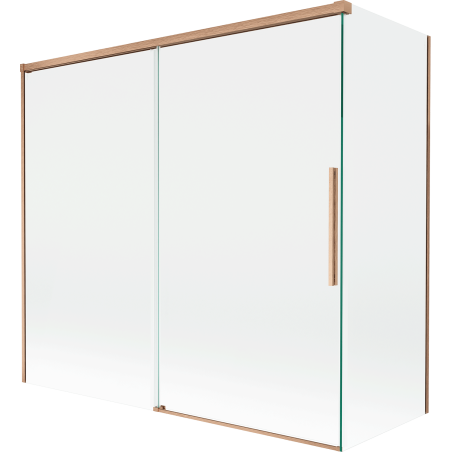Mexen Rox paroi de douche à 2 panneaux coulissants 170 + 70 x 150 cm, transparent, cuivre brossé - 8C9-170-070-65-00