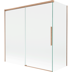 Mexen Rox paroi de douche à 2 vantaux coulissants 160 + 75 x 150 cm, transparent, cuivre brossé - 8C9-160-075-65-00