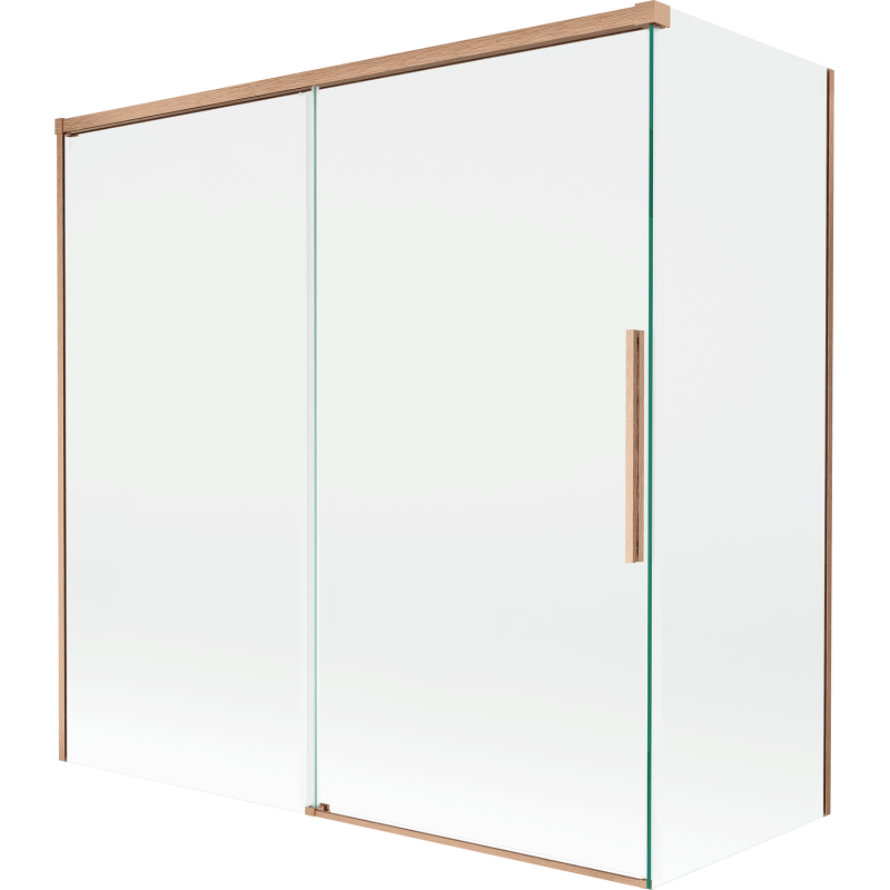 Mexen Rox paroi de douche à 2 vantaux coulissants 160 + 75 x 150 cm, transparent, cuivre brossé - 8C9-160-075-65-00