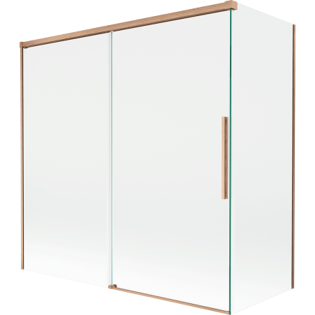Mexen Rox paroi de douche à 2 vantaux coulissants 160 + 75 x 150 cm, transparent, cuivre brossé - 8C9-160-075-65-00