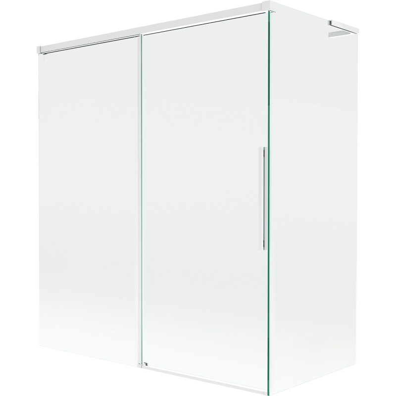 Mexen Rox L paroi de baignoire 2 volets coulissants 140 + 70 x 150 cm, transparent, blanc - 8C9L-140-070-20-00