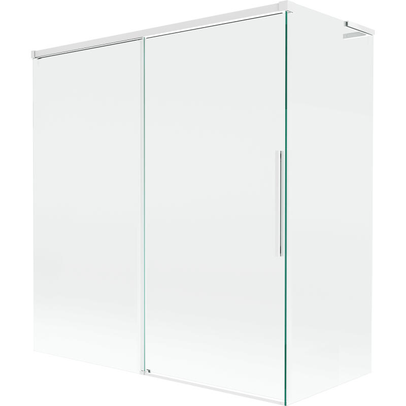 Mexen Rox L paroi de baignoire coulissante à 2 panneaux 150 + 70 x 150 cm, transparent, blanc - 8C9L-150-070-20-00