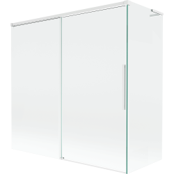 Mexen Rox L paroi de baignoire coulissante à 2 panneaux 160 + 70 x 150 cm, transparent, blanc - 8C9L-160-070-20-00