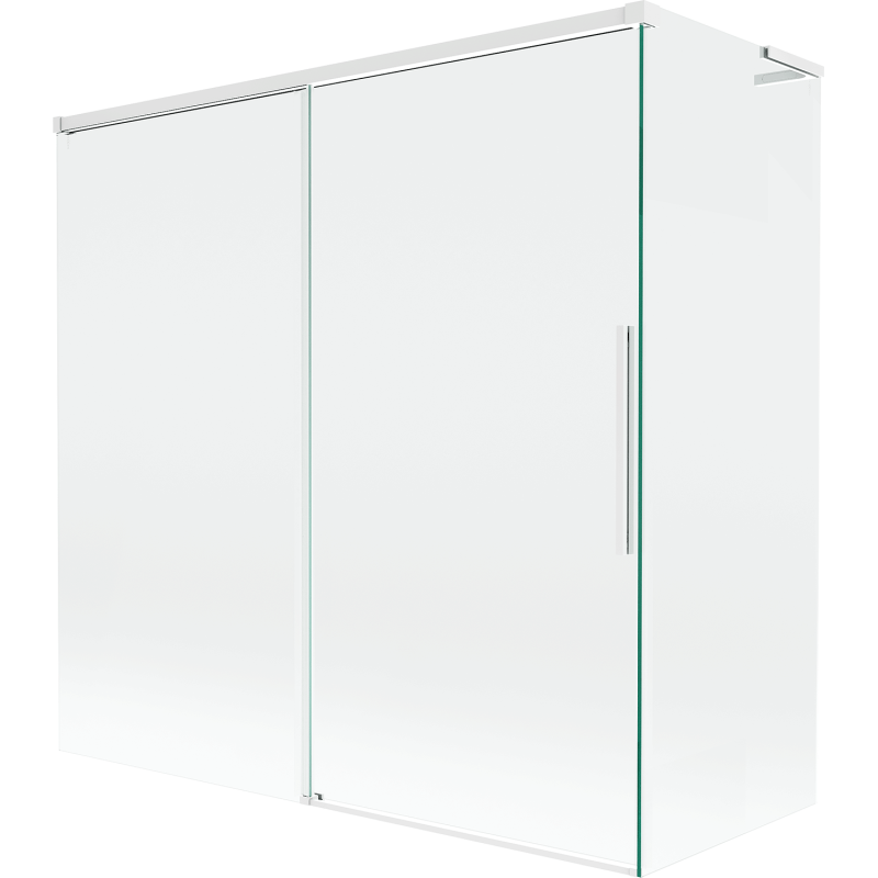 Mexen Rox L paroi de baignoire coulissante à 2 panneaux 160 + 70 x 150 cm, transparent, blanc - 8C9L-160-070-20-00