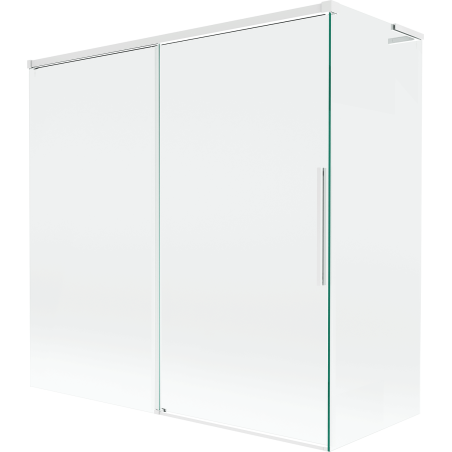 Mexen Rox L paroi de baignoire coulissante à 2 panneaux 160 + 70 x 150 cm, transparent, blanc - 8C9L-160-070-20-00