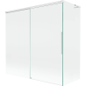 Mexen Rox L paroi de baignoire coulissante à 2 panneaux 160 + 70 x 150 cm, transparent, blanc - 8C9L-160-070-20-00