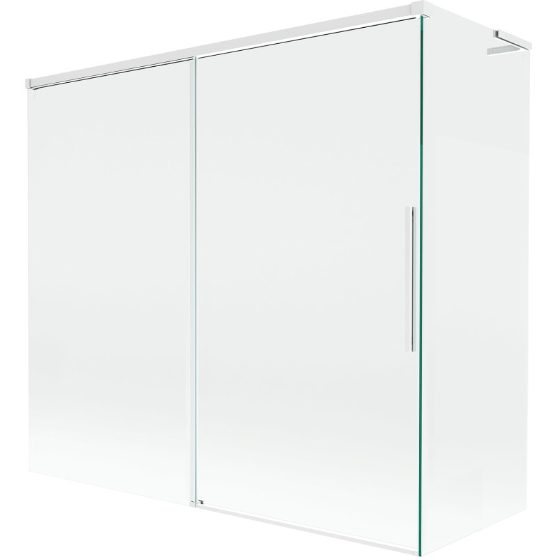 Mexen Rox L paroi de baignoire 2 volets coulissants 170 + 75 x 150 cm, transparent, blanc - 8C9L-170-075-20-00