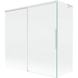 Mexen Rox L paroi de baignoire coulissante à 2 volets 160 + 80 x 150 cm, transparent, blanc - 8C9L-160-080-20-00