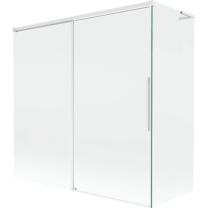 Mexen Rox L paroi de baignoire coulissante à 2 volets 160 + 80 x 150 cm, transparent, blanc - 8C9L-160-080-20-00