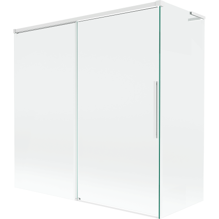 Mexen Rox L paroi de baignoire à 2 volets coulissants 160 + 80 x 150 cm, transparent, blanc - 8C9L-160-080-20-00