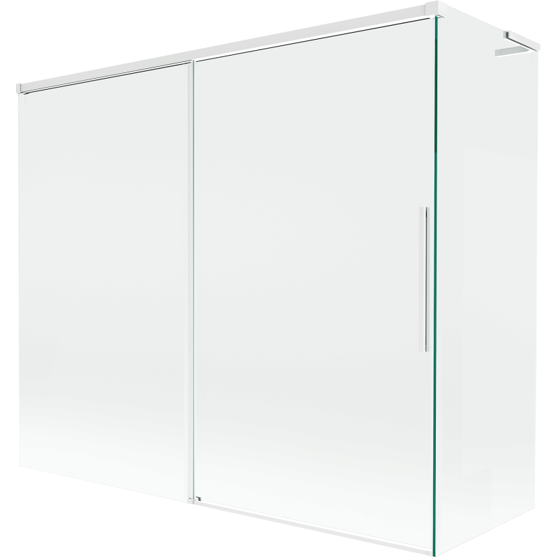 Mexen Rox L paroi de baignoire coulissante à 2 volets 180 + 80 x 150 cm, transparent, blanc - 8C9L-180-080-20-00
