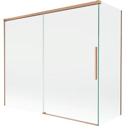 Mexen Rox paroi de baignoire 2 volets coulissants 180 + 80 x 150 cm, transparent, cuivre brossé - 8C9-180-080-65-00