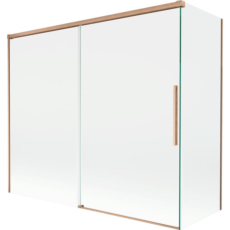 Mexen Rox paroi de baignoire 2 volets coulissants 180 + 80 x 150 cm, transparent, cuivre brossé - 8C9-180-080-65-00