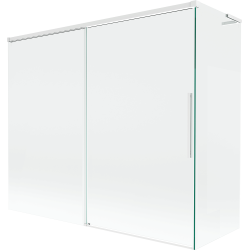 Mexen Rox L paroi de baignoire à 2 volets coulissants 190 + 80 x 150 cm, transparent, blanc - 8C9L-190-080-20-00