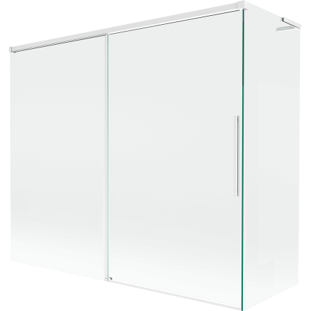 Mexen Rox L paroi de baignoire à 2 volets coulissants 190 + 80 x 150 cm, transparent, blanc - 8C9L-190-080-20-00
