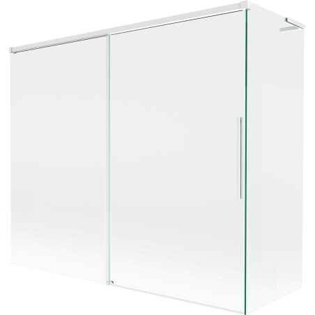 Mexen Rox L paroi de baignoire à 2 volets coulissants 180 + 90 x 150 cm, transparent, blanc - 8C9L-180-090-20-00