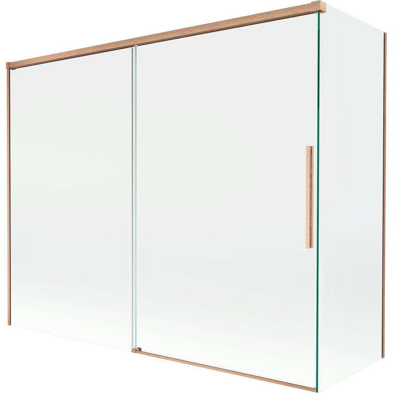 Mexen Rox paroi de douche pliante à 2 panneaux 190 + 80 x 150 cm, transparent, cuivre brossé - 8C9-190-080-65-00
