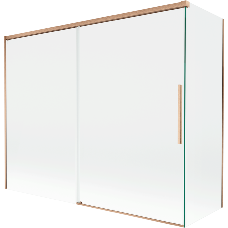 Mexen Rox paroi de douche pliante à 2 panneaux 190 + 80 x 150 cm, transparent, cuivre brossé - 8C9-190-080-65-00
