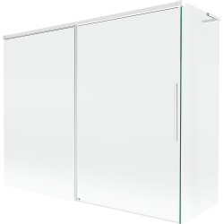 Mexen Rox L paroi de baignoire à 2 volets coulissante 190 + 90 x 150 cm, transparent, blanc - 8C9L-190-090-20-00