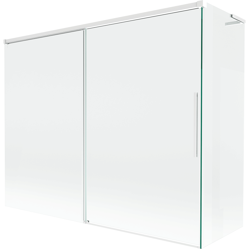 Mexen Rox L paroi de baignoire 2 panneaux coulissants 190 + 90 x 150 cm, transparent, blanc - 8C9L-190-090-20-00