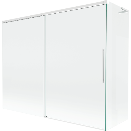 Mexen Rox L paroi de baignoire à 2 volets coulissante 190 + 90 x 150 cm, transparent, blanc - 8C9L-190-090-20-00