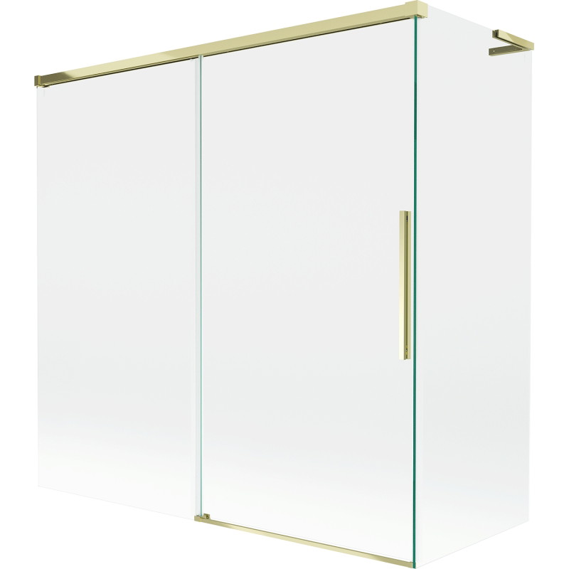 Mexen Rox L paroi de baignoire coulissante à 2 panneaux 160 + 80 x 150 cm, transparente, dorée - 8C9L-160-080-50-00
