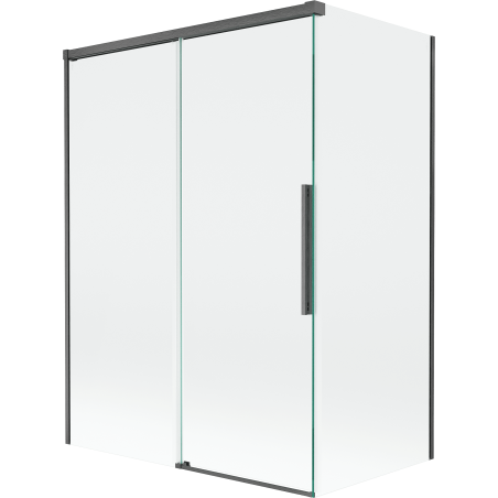 Mexen Rox paroi de douche à 2 panneaux coulissants 120 + 70 x 150 cm, transparent, gris canon brossé - 8C9-120-070-66-00